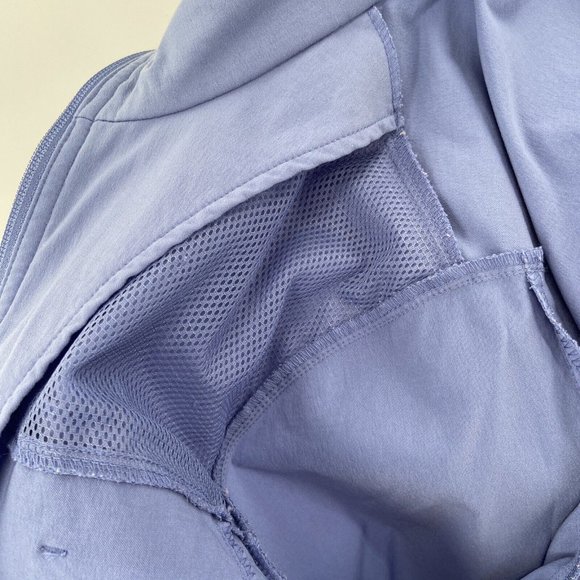 VTG Adidas Women's Jacket Sz L Periwinkle Blue 3 Stripe Full Zip Vented Y2K - Picture 11 of 11